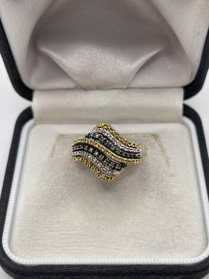 9ct gold diamond cluster ring