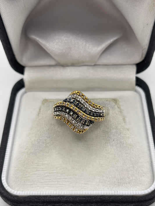 9ct gold diamond cluster ring