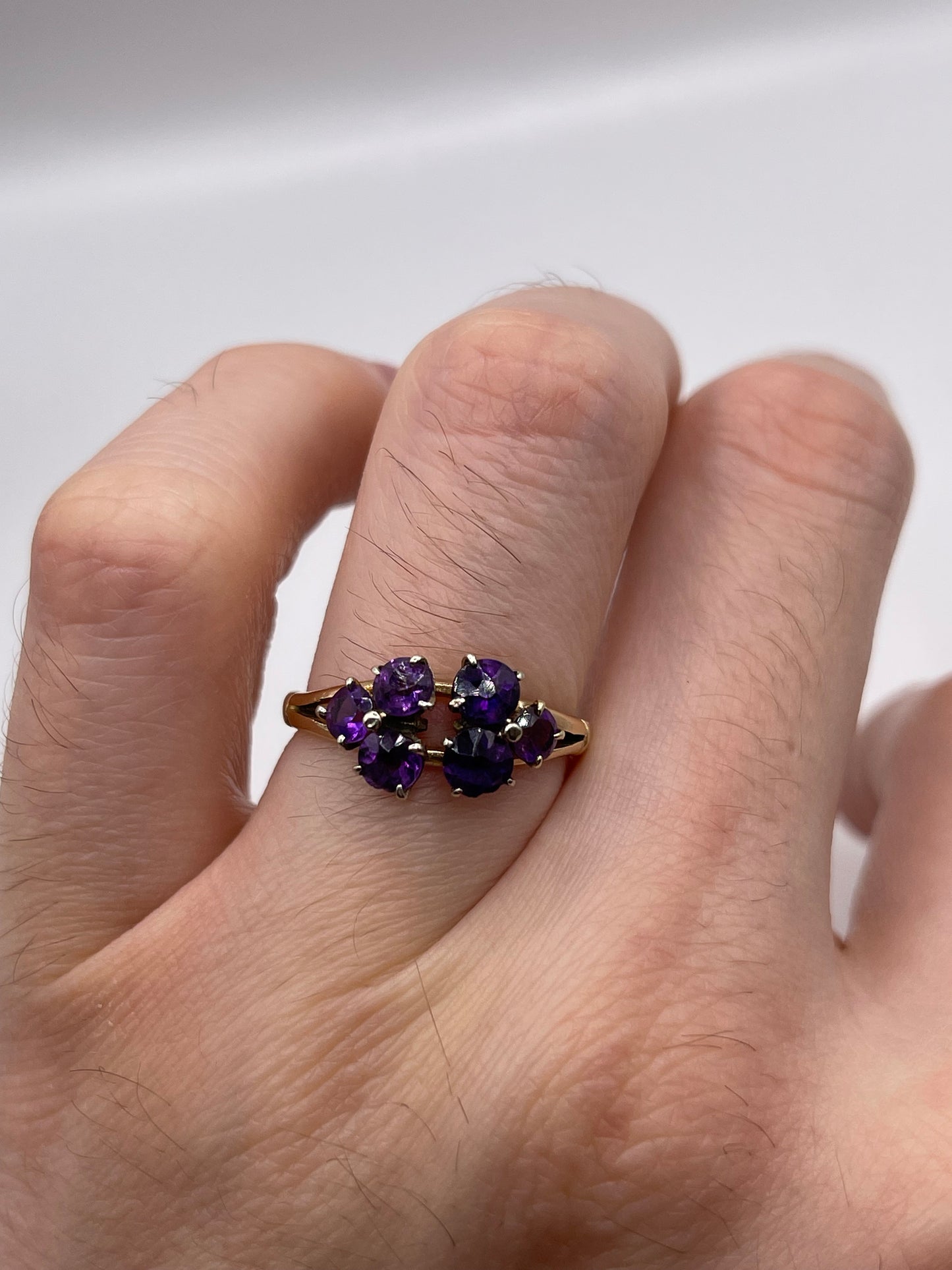 9ct gold amethyst ring