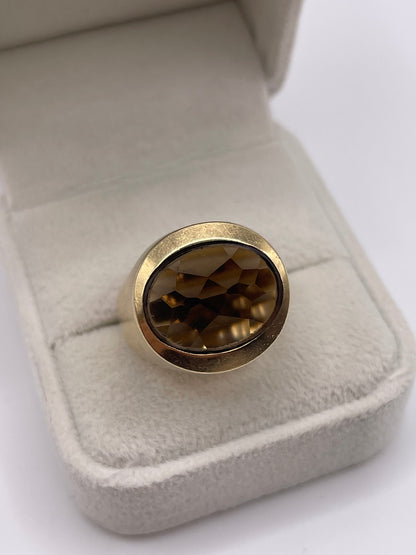 9ct gold Smokey quartz ring