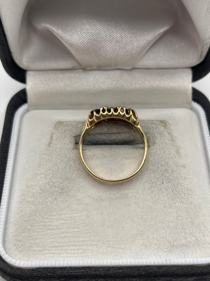 9ct gold sapphire and diamond ring
