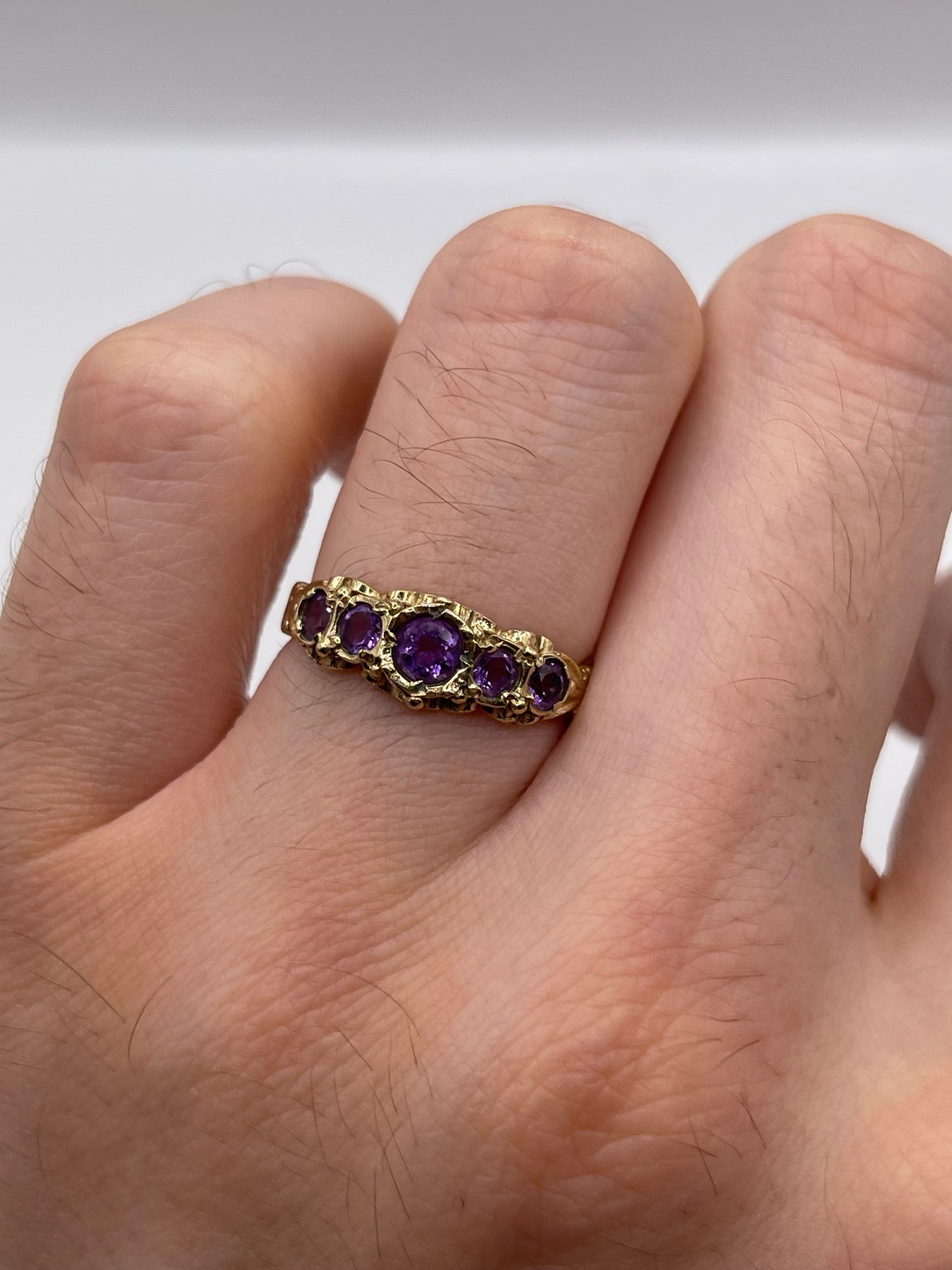9ct gold amethyst ring