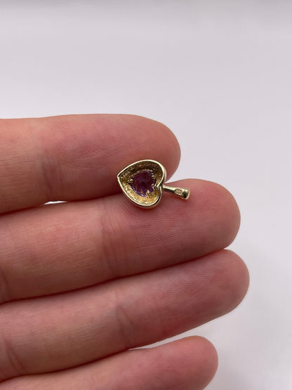 9ct gold amethyst heart pendant