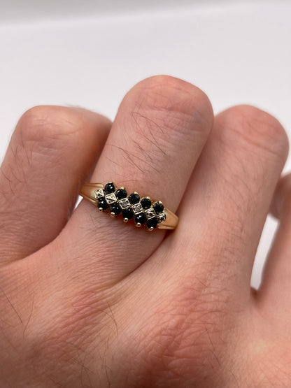 9ct gold sapphire and diamond ring