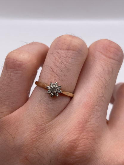 9ct gold diamond cluster ring