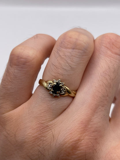 9ct gold sapphire and diamond ring