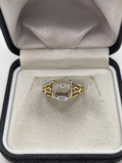 9ct gold rock Crystal ring