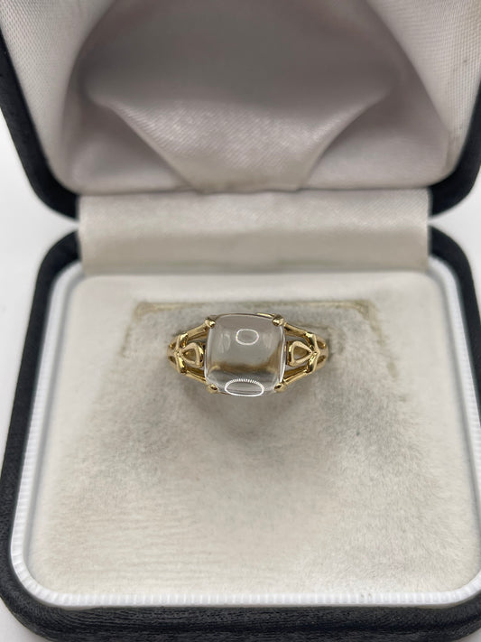 9ct gold rock Crystal ring