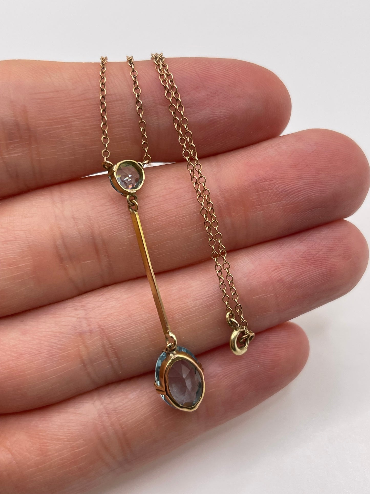 Antique 9ct gold paste necklace