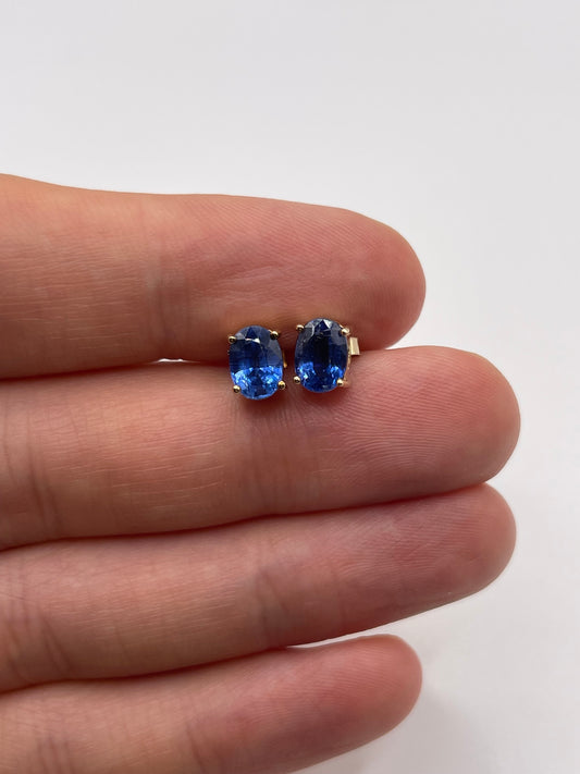 9ct gold kyanite earrings
