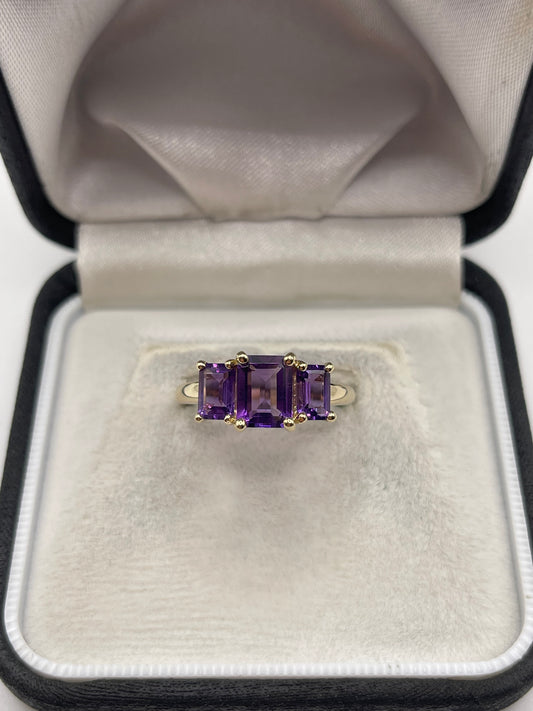 9ct gold amethyst ring