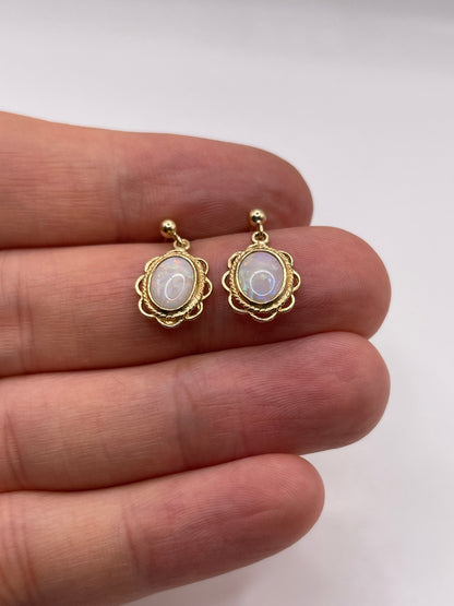 9ct gold opal earrings