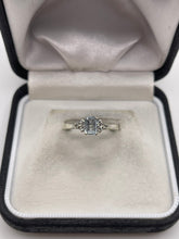 Load image into Gallery viewer, 9ct white gold aquamarine and diamond ring
