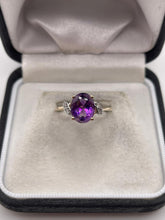 Load image into Gallery viewer, 9ct gold amethyst and diamond ring
