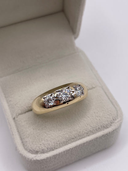 9ct gold cz gypsy ring