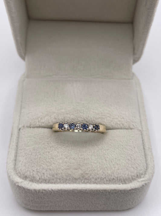 9ct gold sapphire and diamond ring