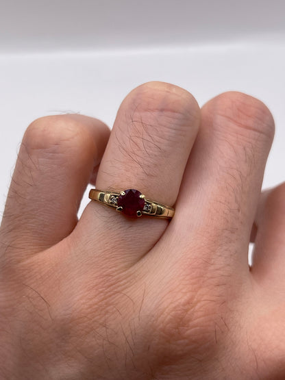 9ct gold ruby and diamond ring