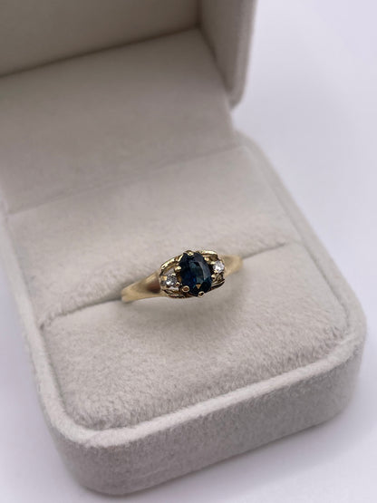 9ct gold sapphire and diamond ring