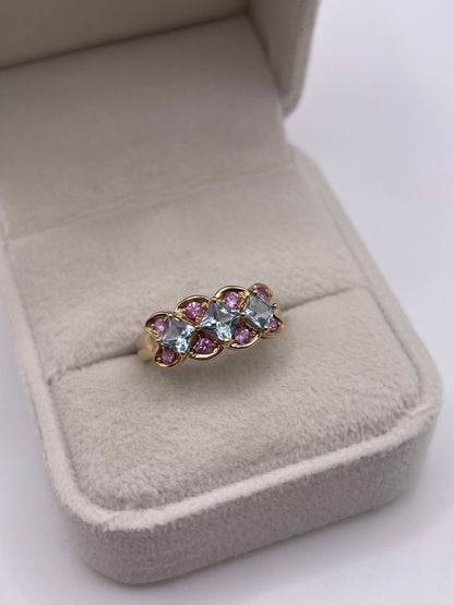 9ct gold topaz cluster ring