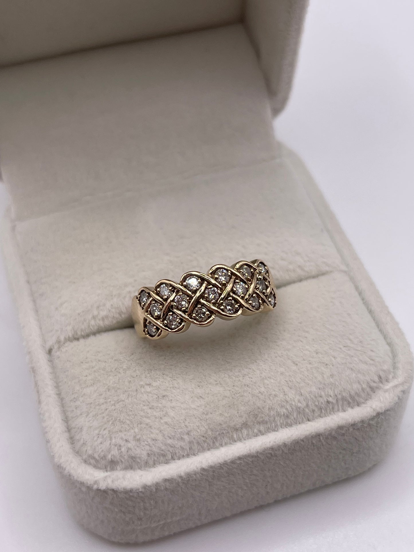 9ct gold 50 point diamond cluster ring