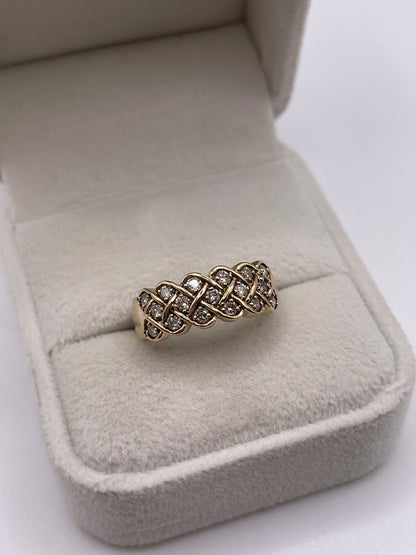 9ct gold 50 point diamond cluster ring