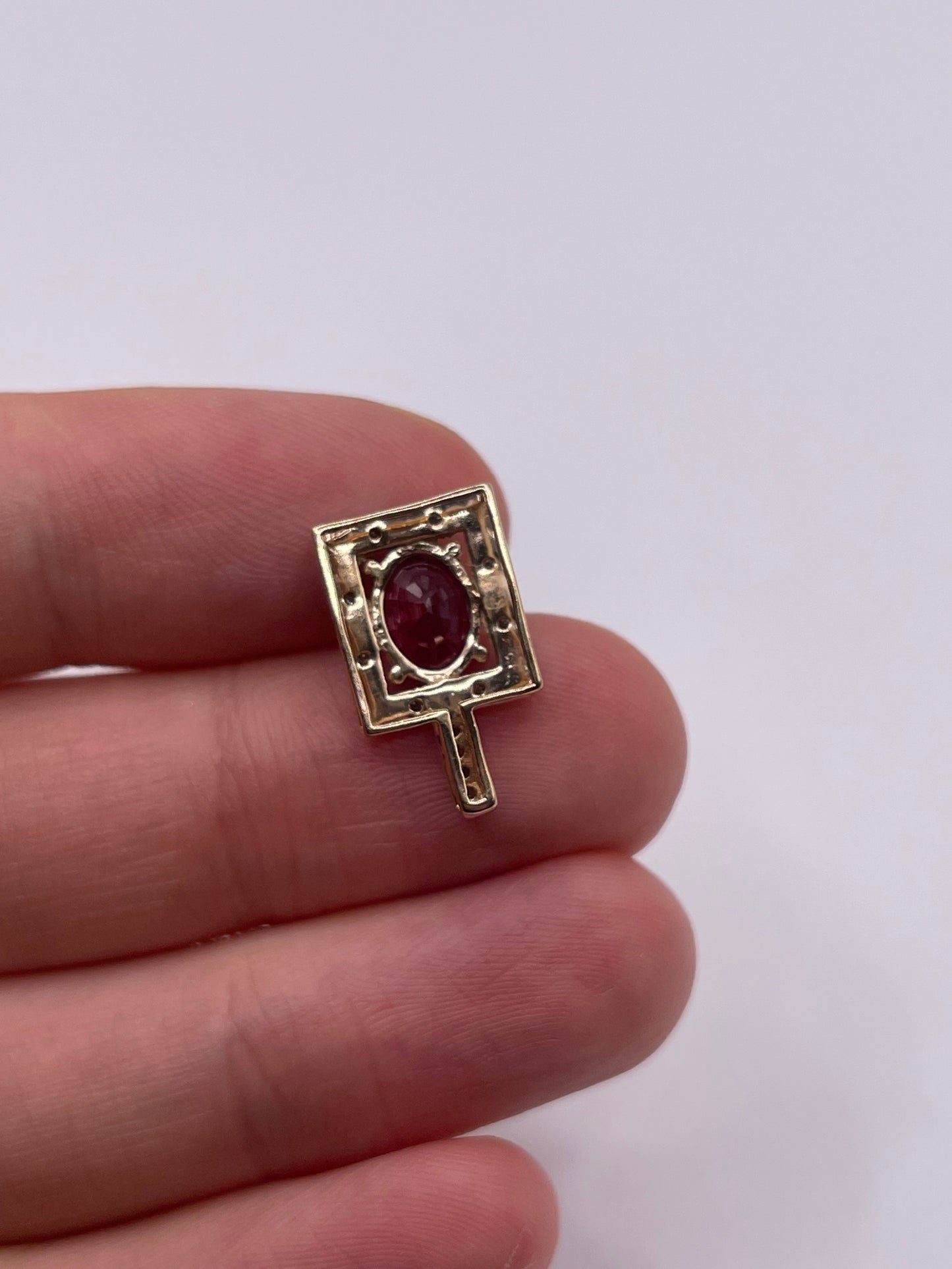 9ct gold ruby and diamond pendant
