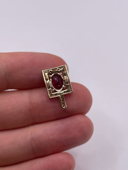 9ct gold ruby and diamond pendant