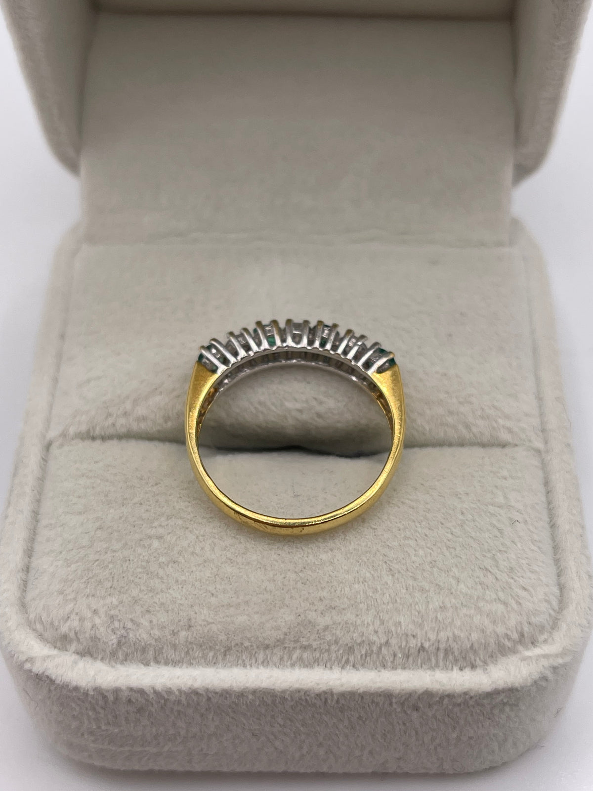 18ct gold emerald and diamond ring