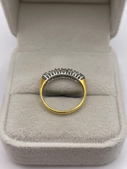 18ct gold emerald and diamond ring