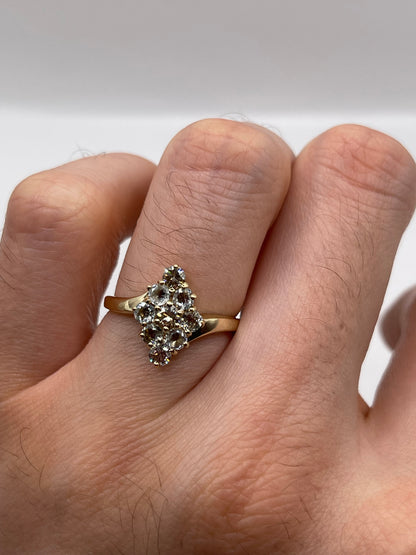 9ct gold topaz and diamond ring