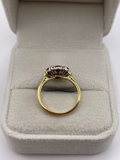 18ct gold ruby and diamond ring