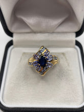 Load image into Gallery viewer, 9ct gold sapphire and tanzanite ring
