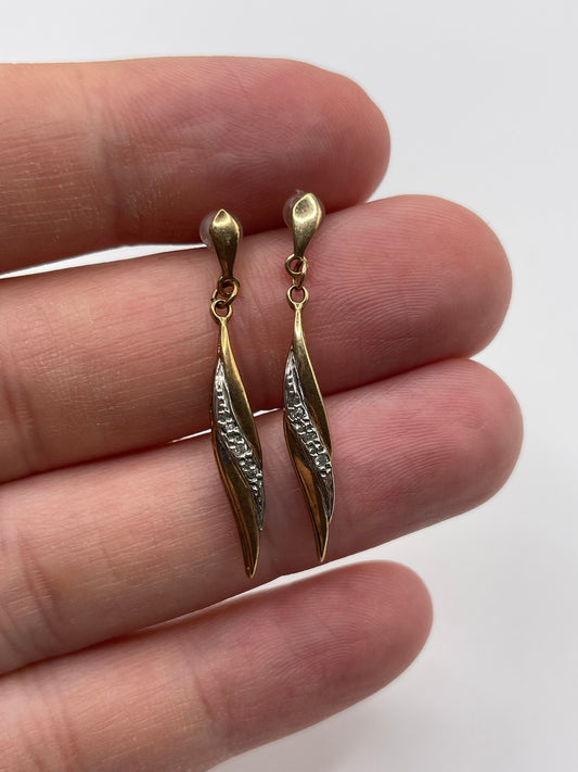 9ct gold diamond earrings