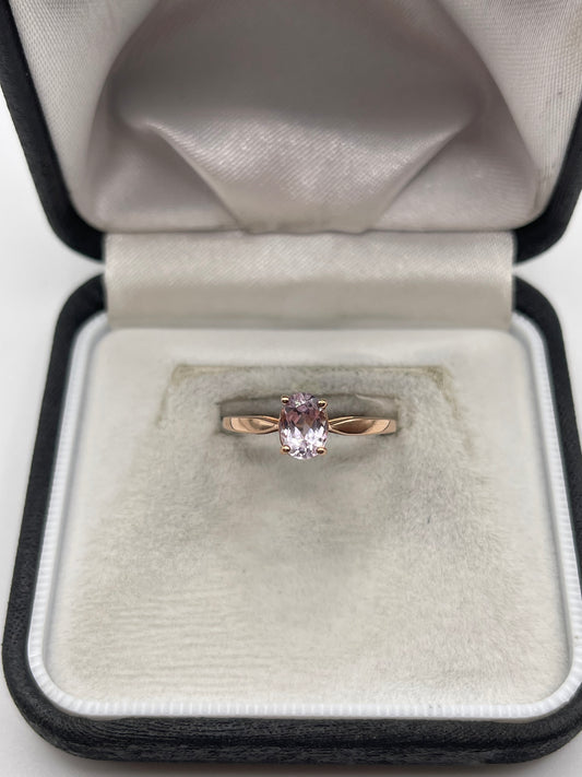 9ct rose gold kunzite ring