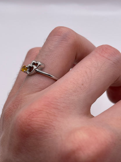 Silver sapphire ring
