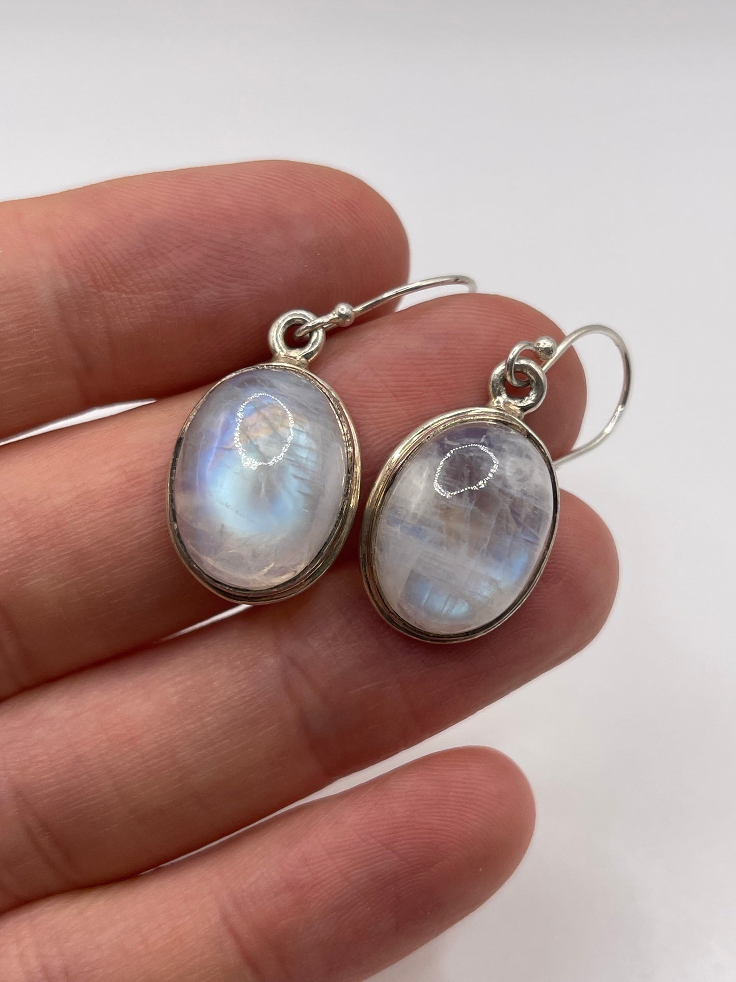 Silver moonstone earrings