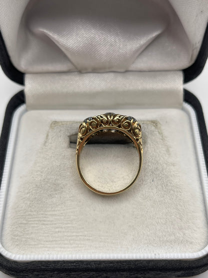 9ct gold topaz and diamond ring