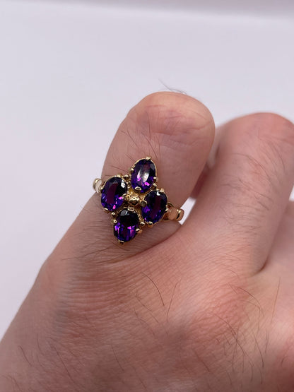 9ct gold amethyst ring