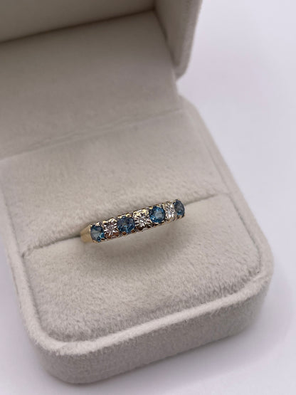 9ct gold topaz and diamond ring
