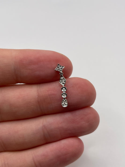 9ct white gold cz pendant