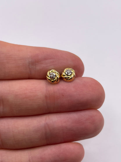 9ct gold diamond earrings