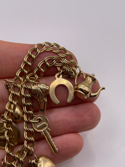 9ct gold charm bracelet