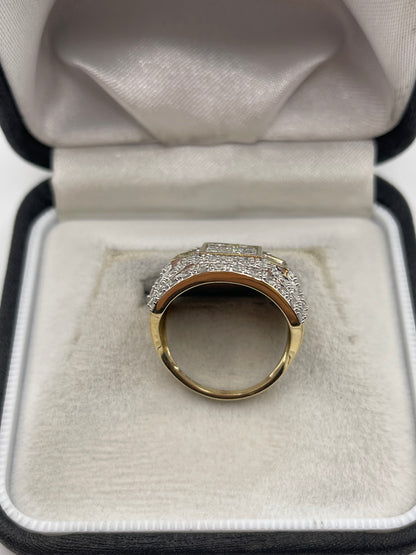 9ct gold 2ct diamond cluster ring