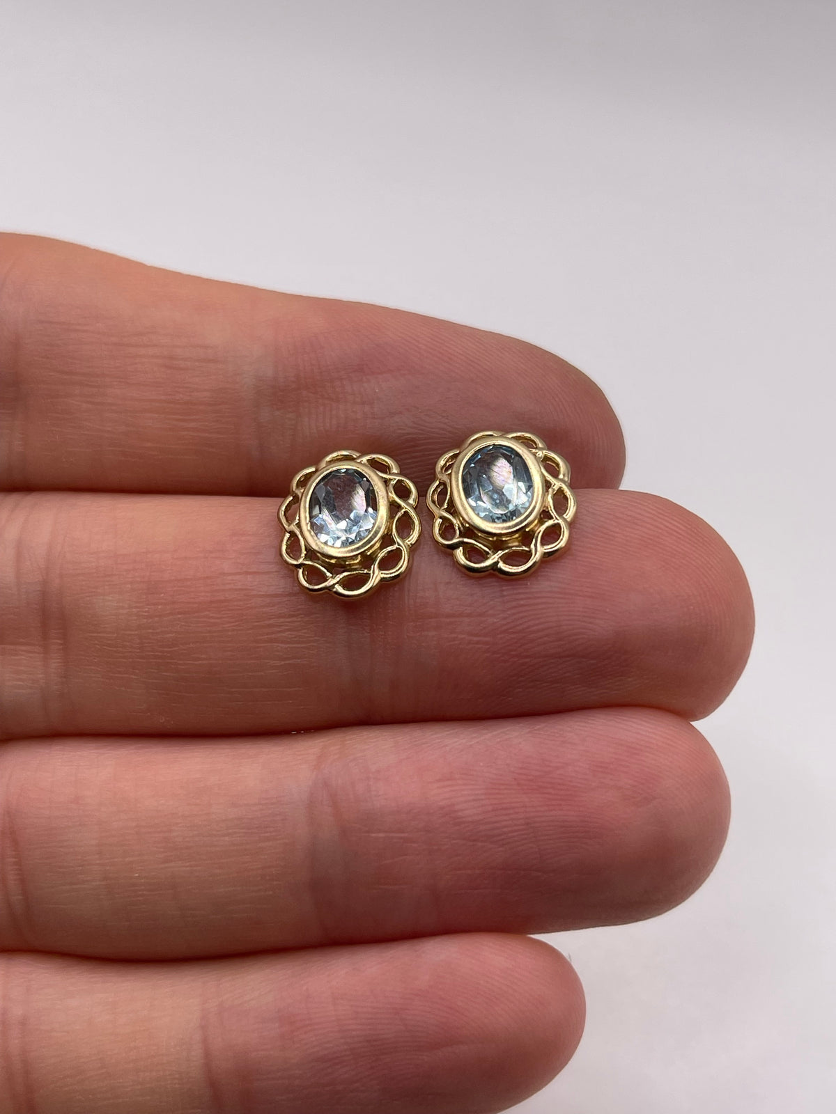 9ct gold topaz earrings