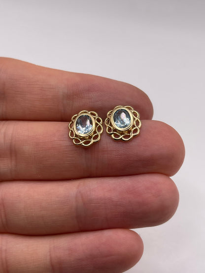 9ct gold topaz earrings