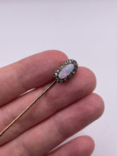 Load image into Gallery viewer, Antique 15ct gold opal and diamond pin
