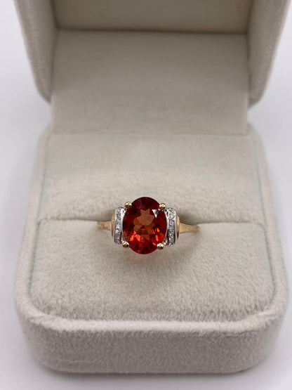 9ct gokd quartz and diamond ring