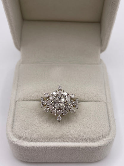 9ct gold diamond cluster ring
