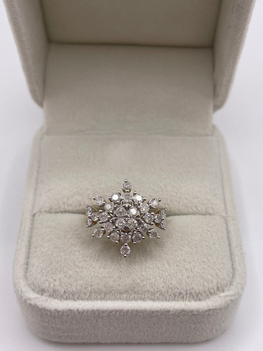 9ct gold diamond cluster ring