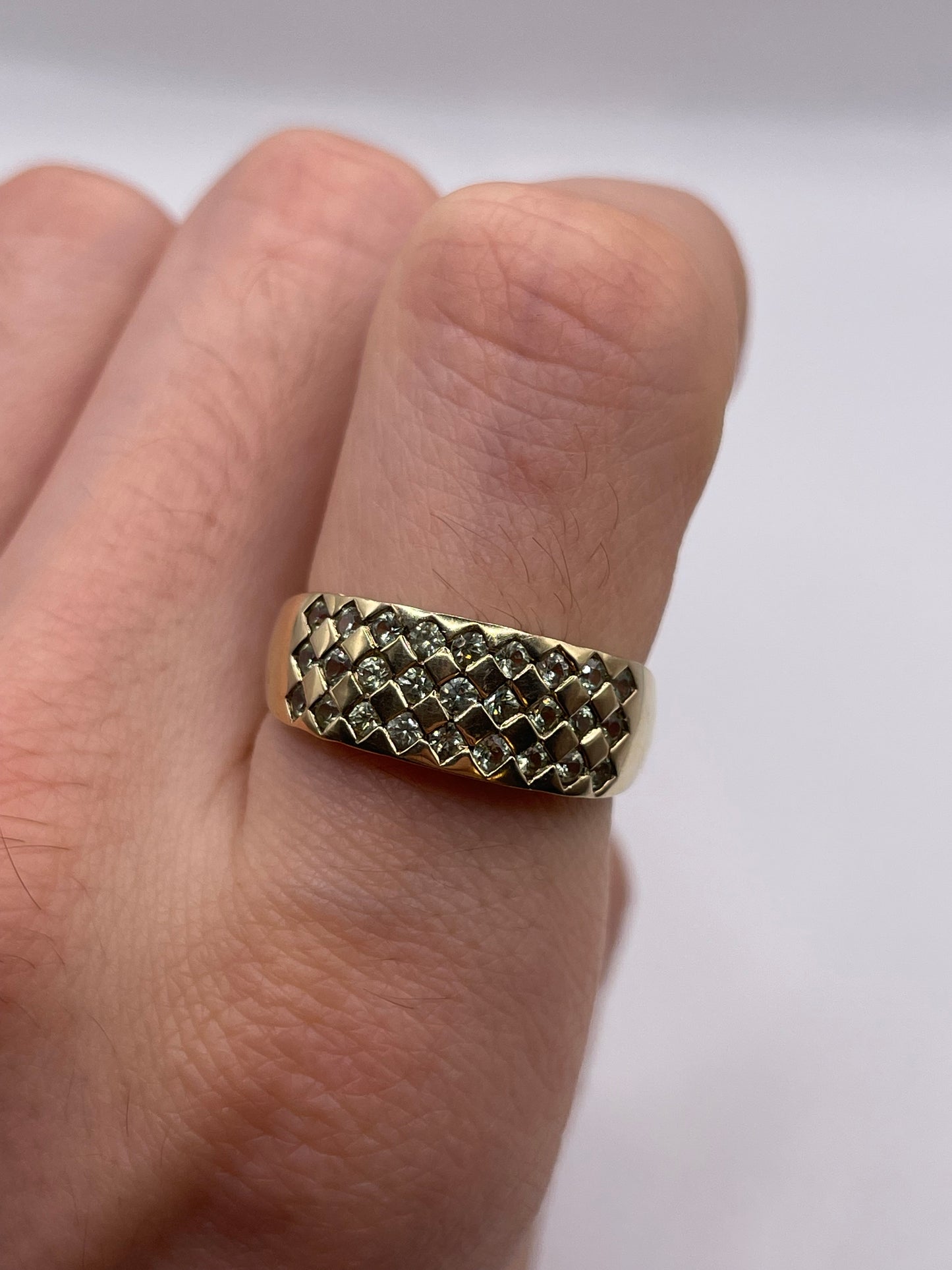 9ct gold quartz cluster ring